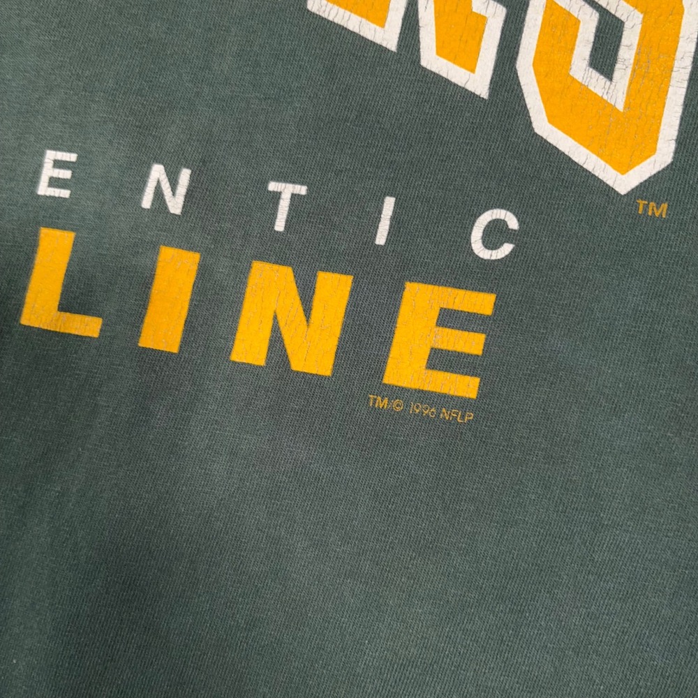 VTG Champion Green Bay Packers T-Shirt Mens L 1996 NFL Pro Line Green Distressed - Picture 5 of 10